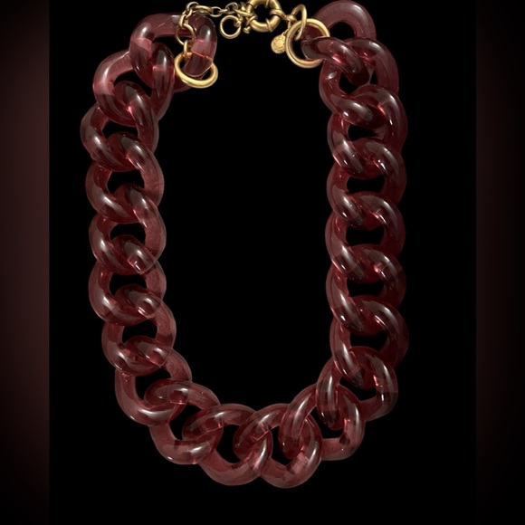 J. Crew Raspberry Wine Lucite Links Necklace - Picture 3 of 3